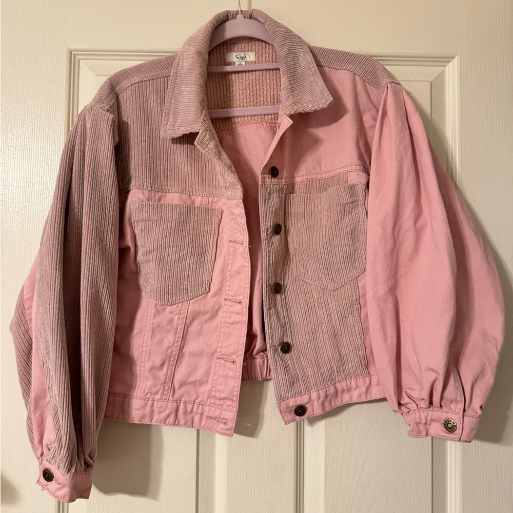 Pink corduroy/denim jacket